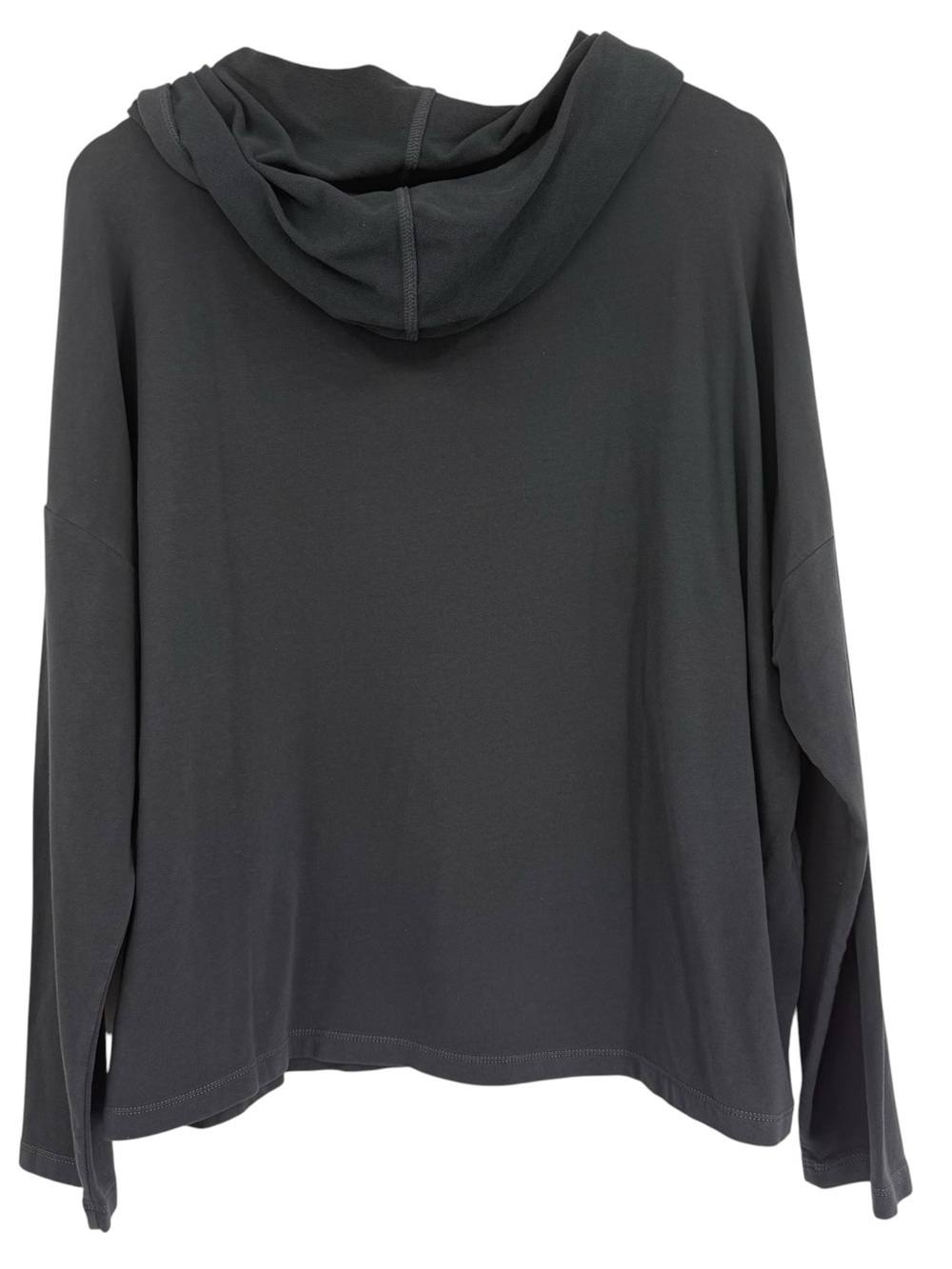 Lou & Grey NWT Womens Gray Oversized Hoodie Top Size L Long Sleeves Mid Weight - Picture 2 of 9